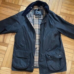 Barbour boy’s Waxed Cotton Jacket - Navy size XL